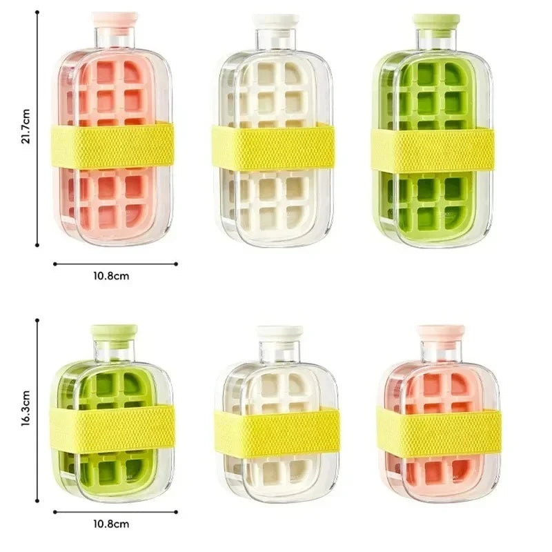 Gourde Grande Capacité avec Bac à Glaçons en Silicone et Paille – Bouteille 2-en-1 pour Boissons Bien Fraîches
