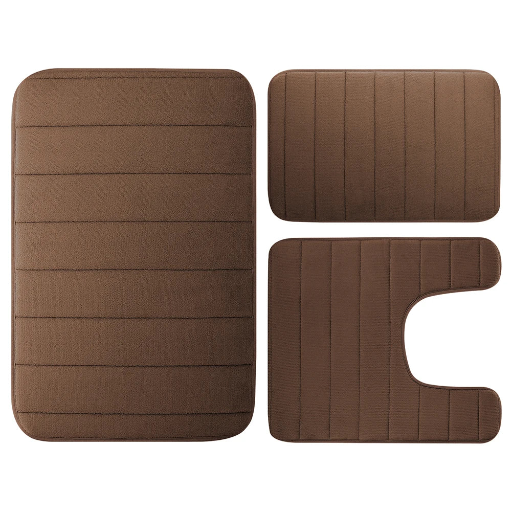 Ensemble de 3PCs de Tapis de Bain Absorbants & Antidérapants