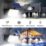 Lampes solaires d'extérieur avec détecteur de mouvement, projecteurs à distance, sécurité étanche IP65, 3 modes, 234LED