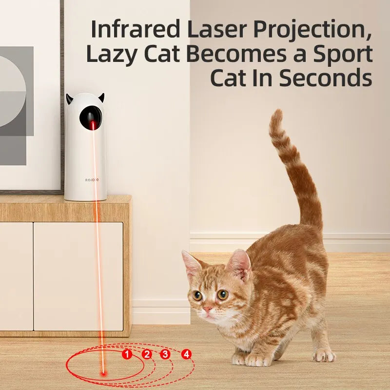 Jouet rotatif laser à LED infrarouge à trois modes pour chat