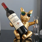 Sculpture de chien - Porte-vin moderne + Tire bouchon offert