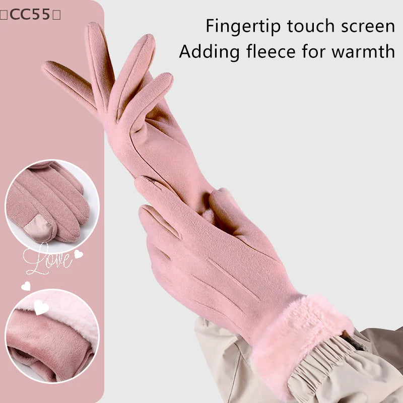 Gants en Daim Tactiles Chauds & Élégants - Femme