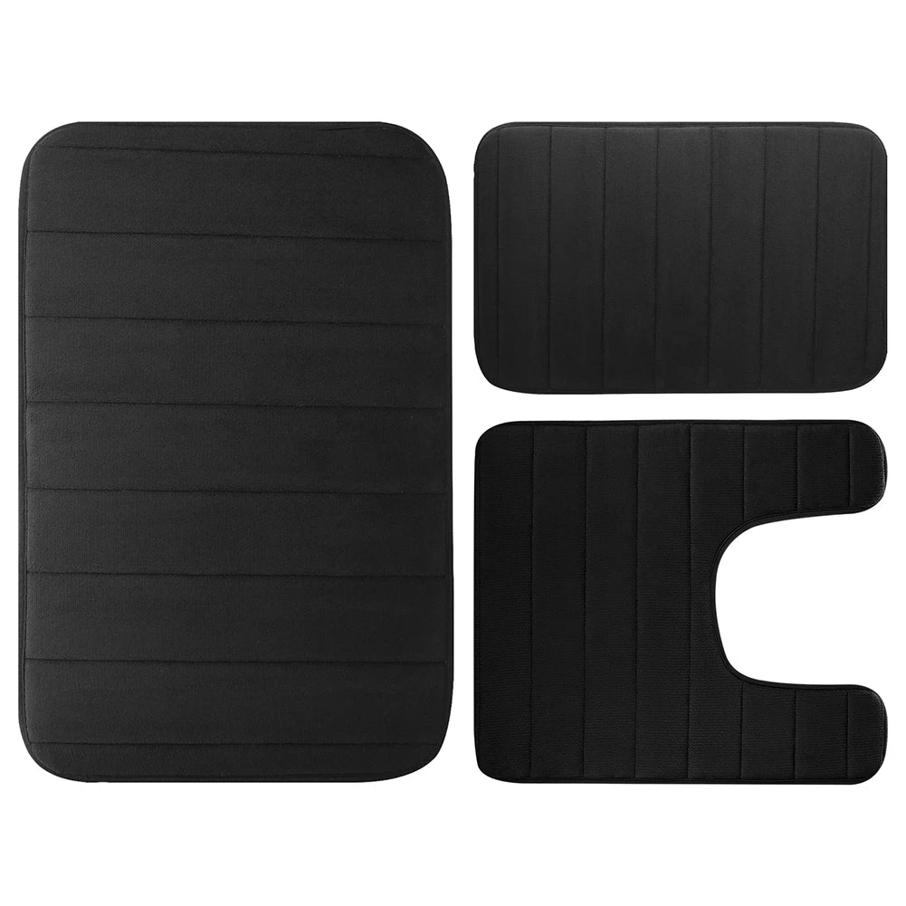 Ensemble de 3PCs de Tapis de Bain Absorbants & Antidérapants