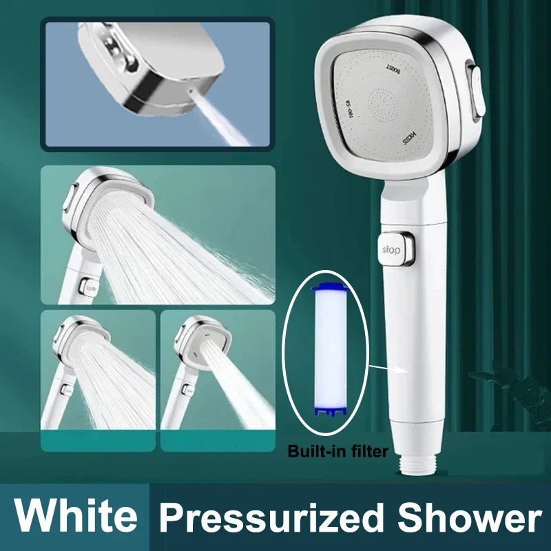 High-Pressure Designer Shower Head - Massaging + Filtering