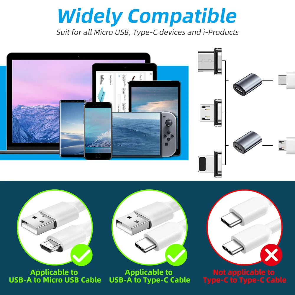 Pack de 5 Adaptateur magnétique USB Type C