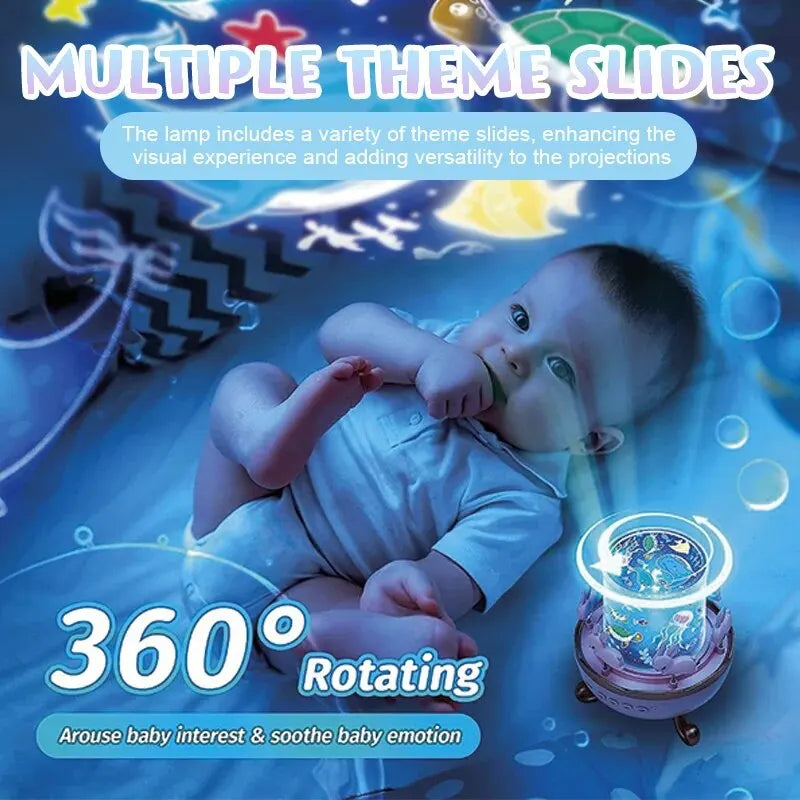 Veilleuse musicale Bluetooth - 3 couleurs, 3 intensités, 6 projections...