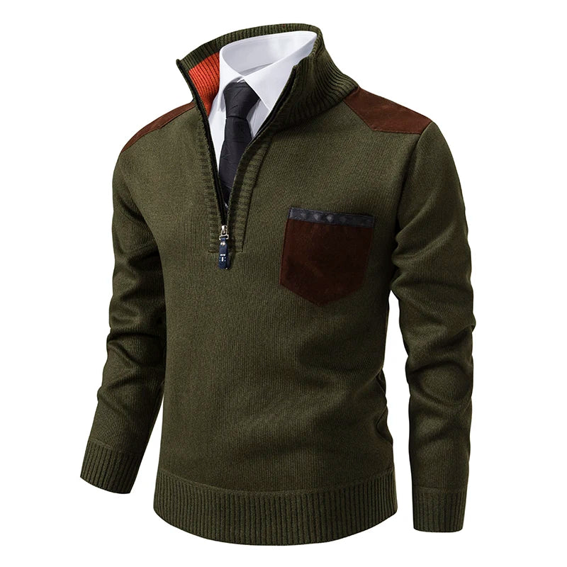 Pull Zippé Homme avec Poche - Chaleur & Style