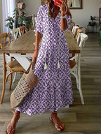 Robe Longue d'Été À Imprimé Floral