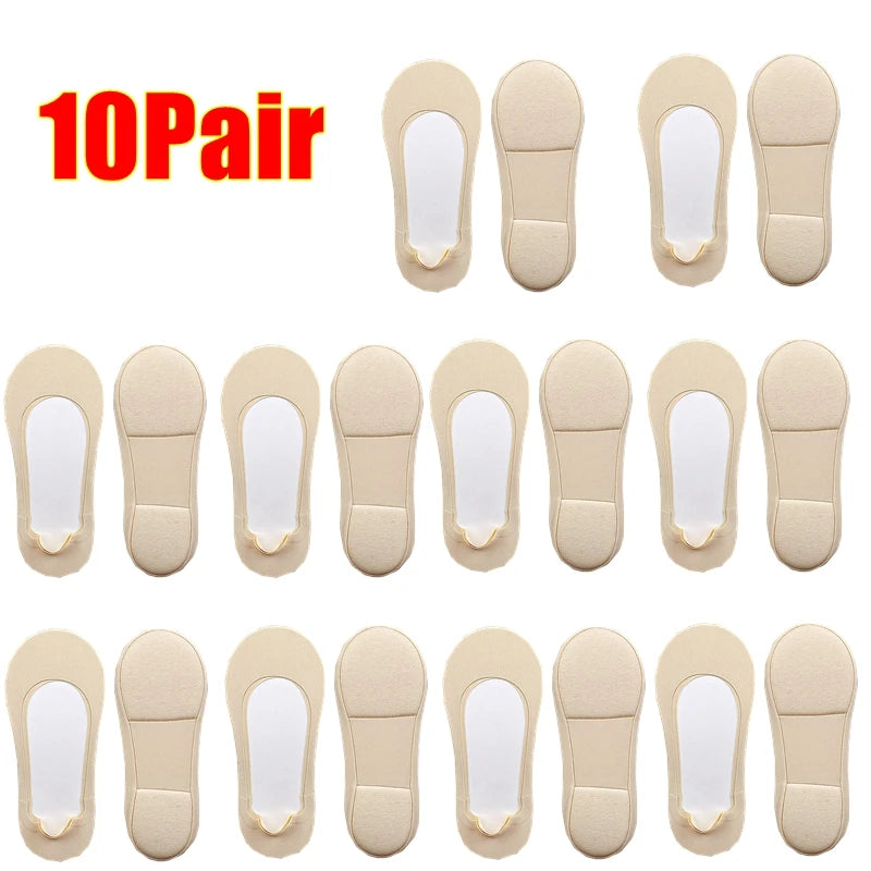 Lot de 3 Paies de Chaussettes Semelles Invisibles Antidérapantes Femme avec Coussinets Amortissants