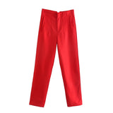 Pantalon taille haute pour femme