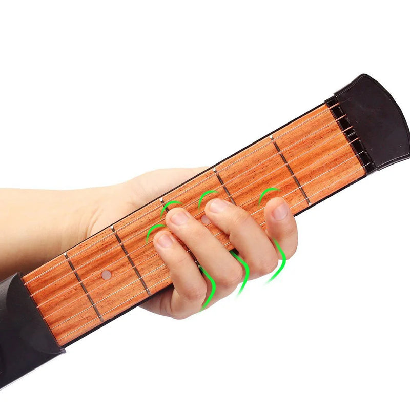 Guitare de poche à 6 broches - Portable - Entraîneur de doigt