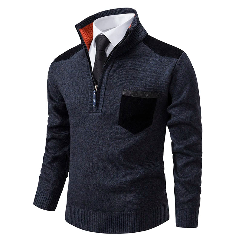 Pull Zippé Homme avec Poche - Chaleur & Style