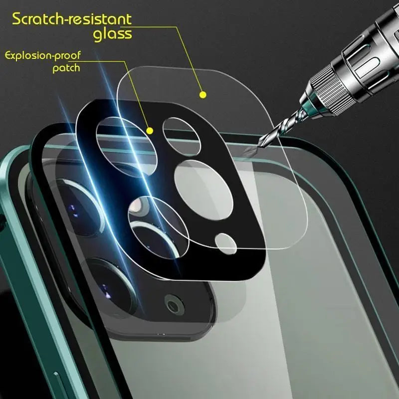 Coque Trempé magnétique Transparente pour iPhone