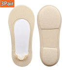 Lot de 3 Paies de Chaussettes Semelles Invisibles Antidérapantes Femme avec Coussinets Amortissants