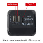 Adaptateur Universel de Voyage Tout-en-Un – Chargeur Mural avec 2 USB, USB-C et Prises US/EU/UK/AU