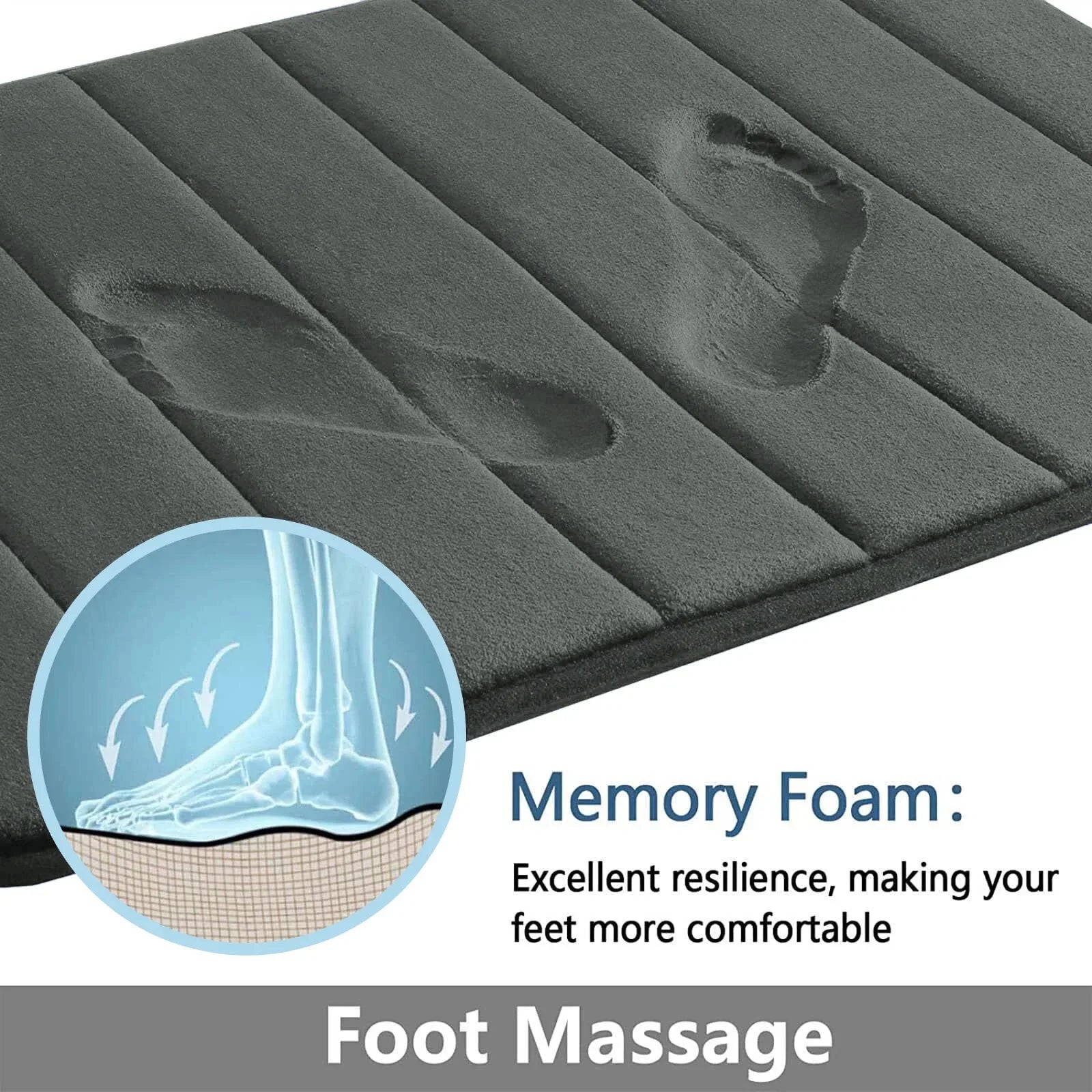 Ensemble de 3PCs de Tapis de Bain Absorbants & Antidérapants