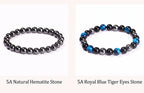 Bracelet Triple Protection - Œil de Tigre, Hématite et Obsidienne Noire