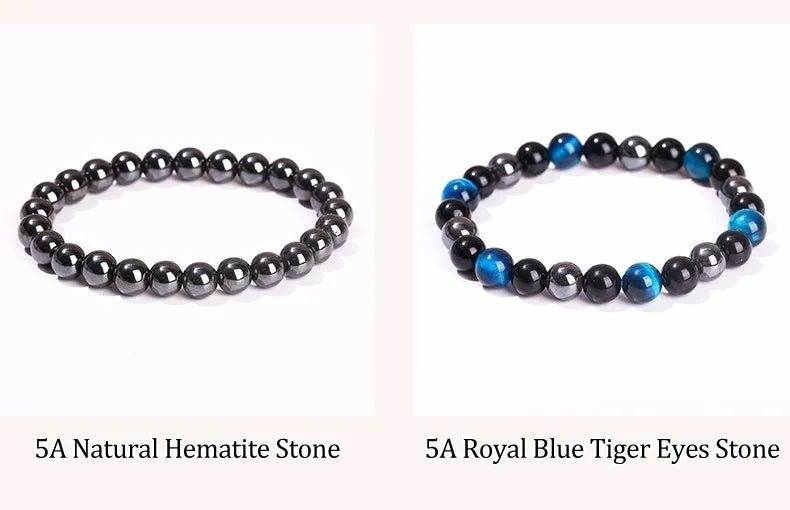 Bracelet Triple Protection - Œil de Tigre, Hématite et Obsidienne Noire