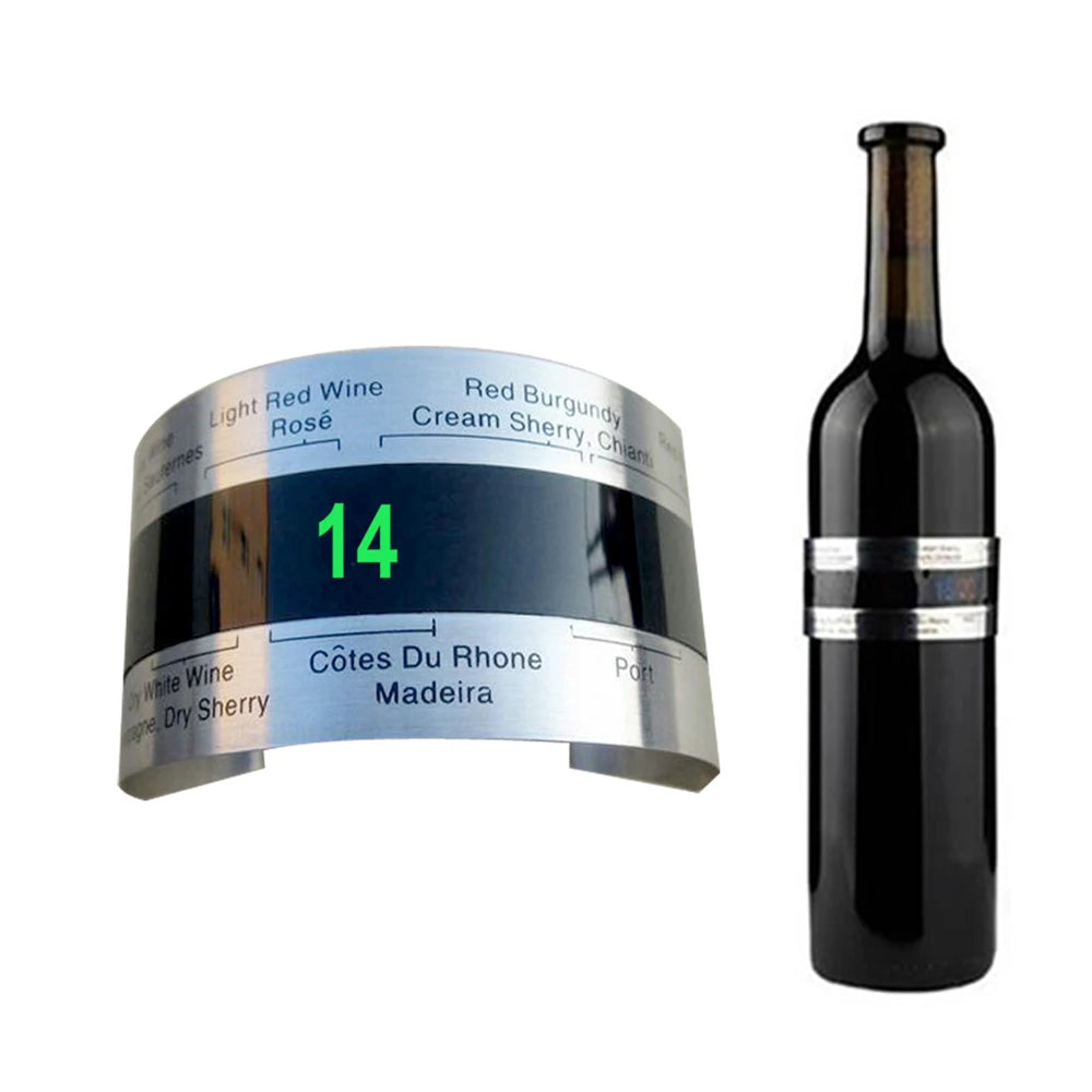 Thermomètre à Vin avec Écran LCD – Collier à Clip pour Bouteille de Vin, Champagne et Bière
