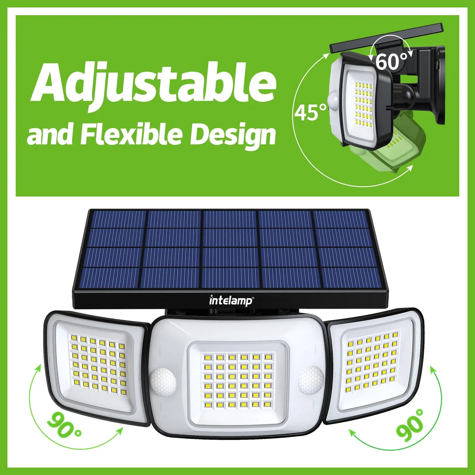 Projecteur Solaire LED Ultra Puissante avec Double Détecteur de Mouvement
