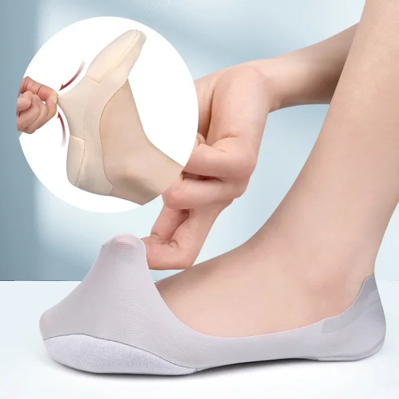Lot de 3 Paies de Chaussettes Semelles Invisibles Antidérapantes Femme avec Coussinets Amortissants