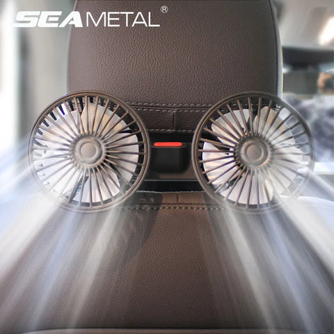 Double ventilateur USB 360 degrés pour voiture