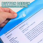 Lot de 5 Pochettes Classeurs pour Rangement Documents A4 à 11 Trous – Fermeture à Bouton-Pression & Couleurs Assorties
