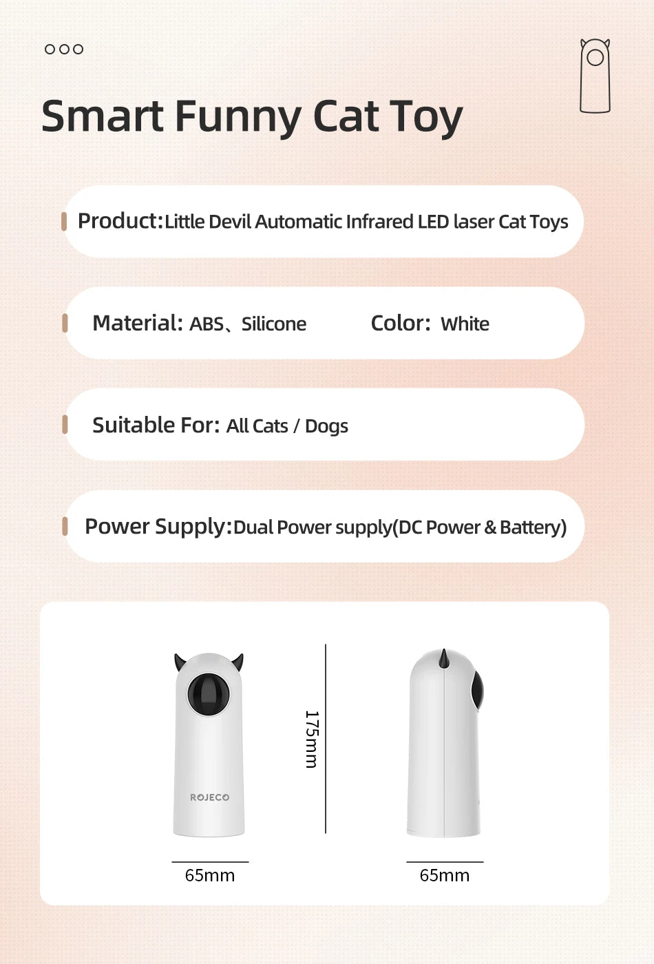 Jouet rotatif laser à LED infrarouge à trois modes pour chat