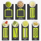 Mandoline - Hachoir 16 en 1 multifonctionnel avec récipient