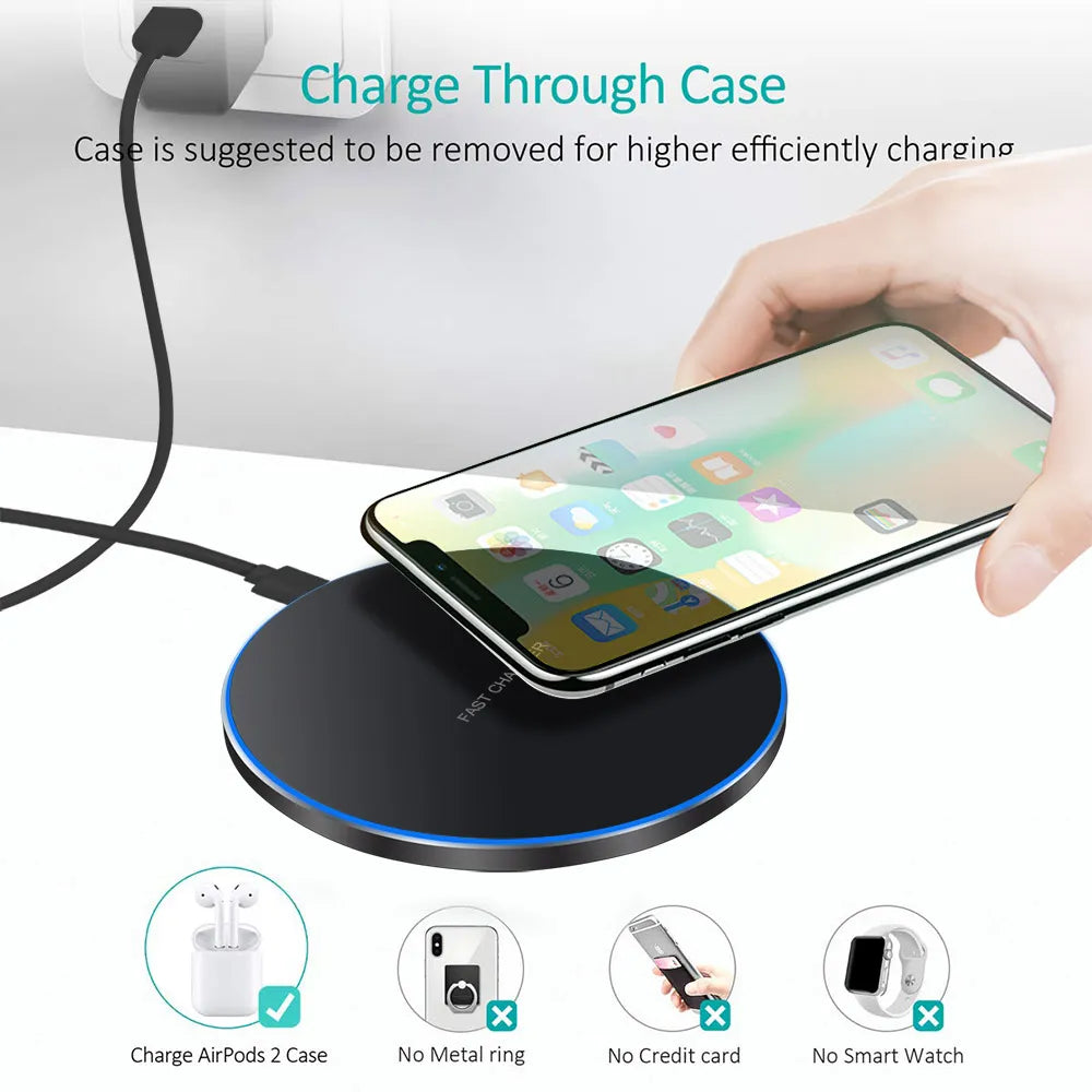 Chargeur sans fil en métal, chargeur rapide à induction