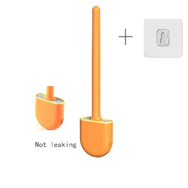 Kit Brosse de Toilette Silicone Souple + Brosse de Nettoyage