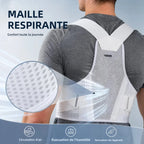 Correcteur de Posture Unisexe Soutien Dorsal & Épaules – Renforts Rembourrés Confortables et Réglable par Velcro