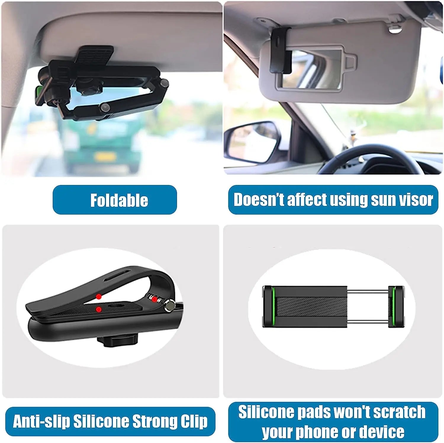Support de téléphone portable pour pare-soleil de voiture