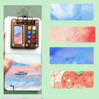 Kit d'Aquarelle de Voyage Complet - Carnet, Palette, Pinceau, Pince & Peinture