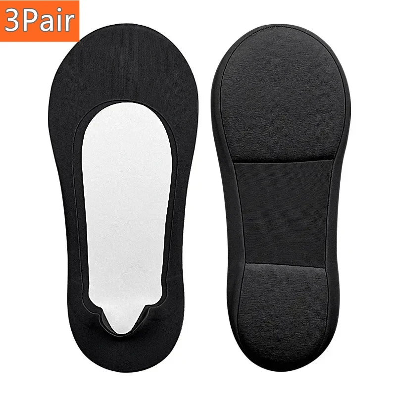 Lot de 3 Paies de Chaussettes Semelles Invisibles Antidérapantes Femme avec Coussinets Amortissants