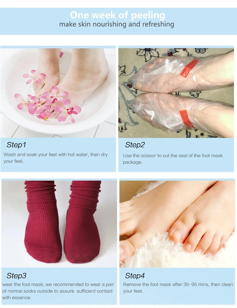 Lot de 6 paires masques exfoliants pour pied