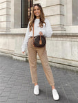 Pantalon taille haute pour femme