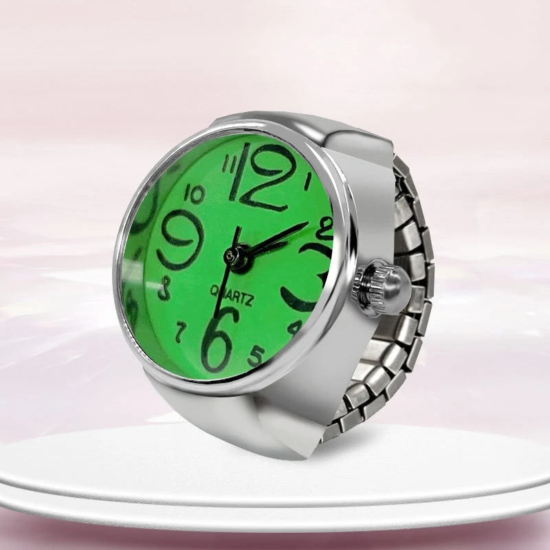 Montre Bague Originale Unisexe – Montre à Cadran Multicouleur & Rond en Alliage