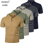 Polo Homme Col Mao Manches Courtes Respirant — Coupe Ample Oversize