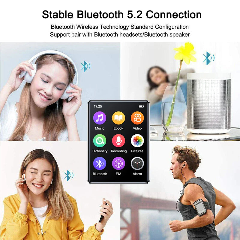 Mini lecteur MP3 Ecran tactile 2.4 Pouces Bluetooth - Radio FM et Dictaphone intégrés
