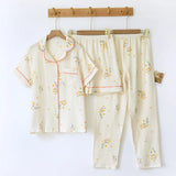 Pyjama d'été 3PCS en crêpe de coton