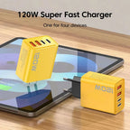 Chargeur 120W Ultra Compact - 2 USB + 2 Type-C