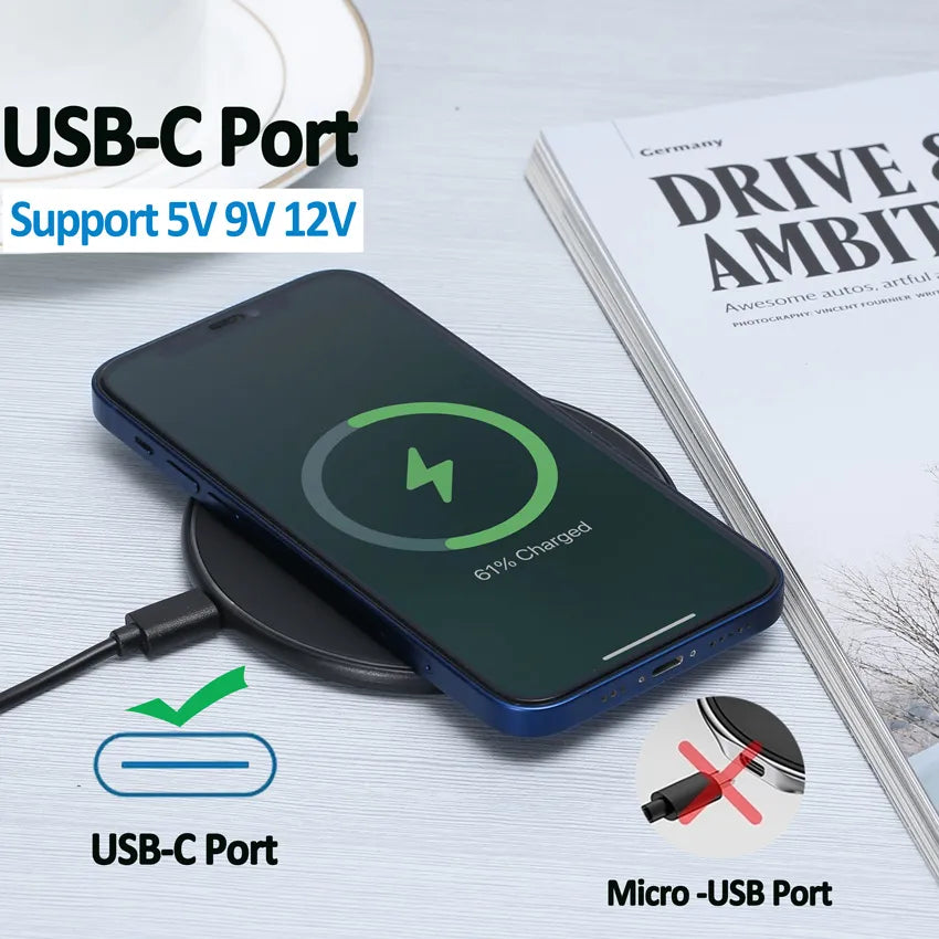 Chargeur sans fil en métal, chargeur rapide à induction