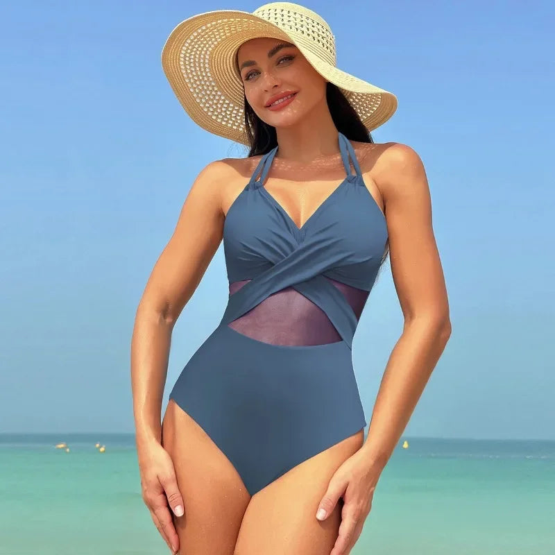 Maillot de bain 1PC Croisé et Transparent