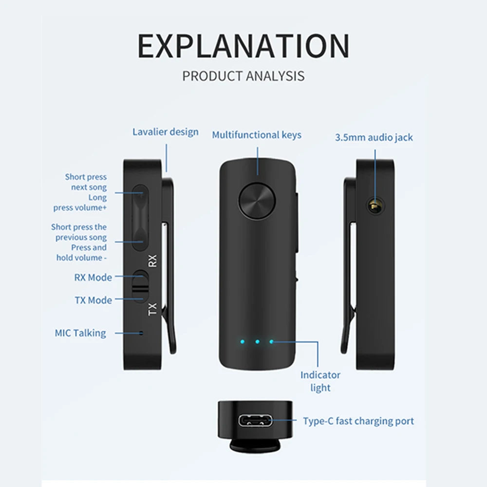Transmetteur Audio Bluetooth 5.3 - Prise jack 3.5