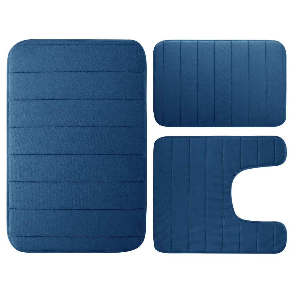 Ensemble de 3PCs de Tapis de Bain Absorbants & Antidérapants