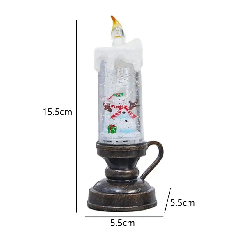 Bougie LED de Noël Effet Boule de Neige