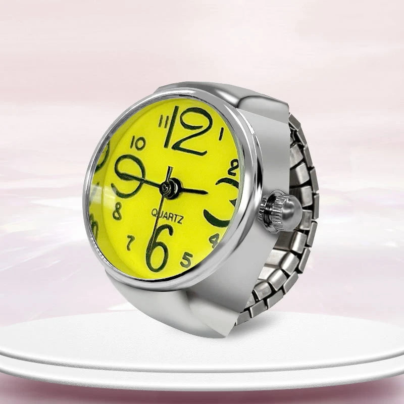 Montre Bague Originale Unisexe – Montre à Cadran Multicouleur & Rond en Alliage