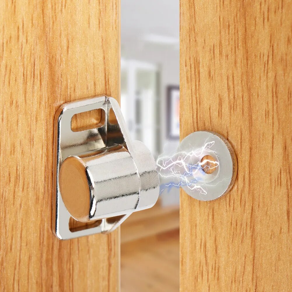 Loquet magnétique en alliage de zinc pour porte d'armoire [lot de 2]