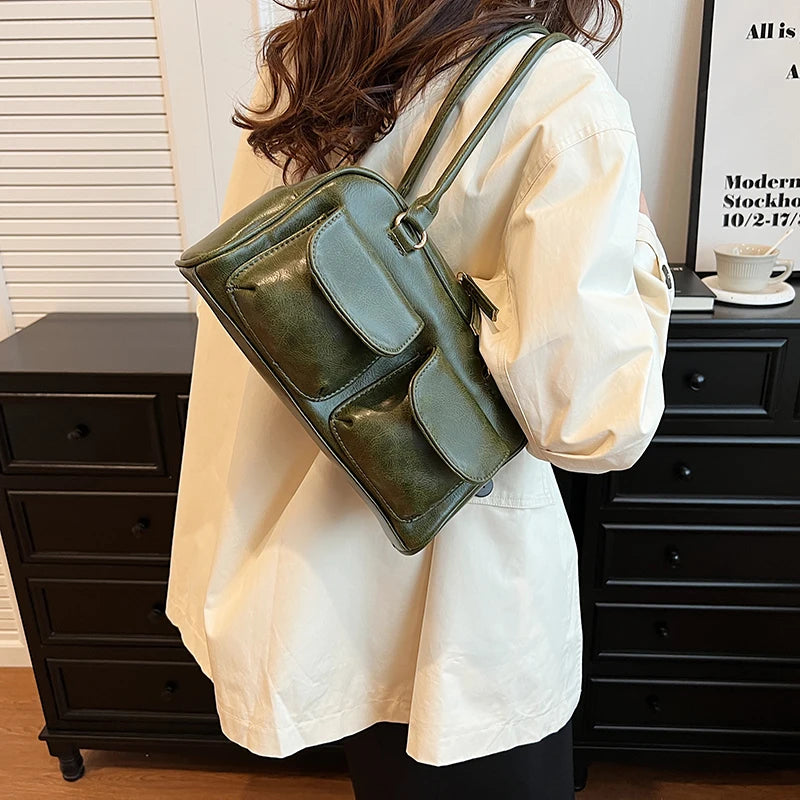 Sac à main en Cuir PU à double poches